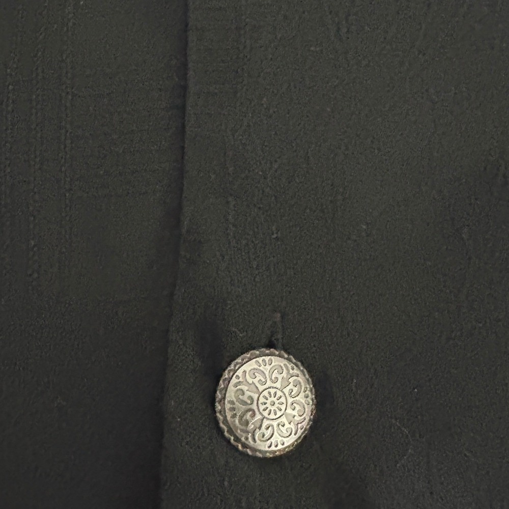 Tommy Bahama 100% Silk Camp Shirt XL Black Tonal Jacquard Tropical Button Up - Picture 7 of 10